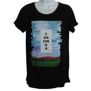 COACHELLA Concert Tshirt, L, Black, Short sleeves, 2 sided print, Festival